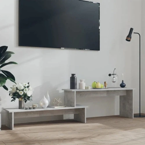 طاولة تلفزيون Alhome Gray: وحدة تحكم ترفيه معاصرة وأنيقة من الخشب المضغوط