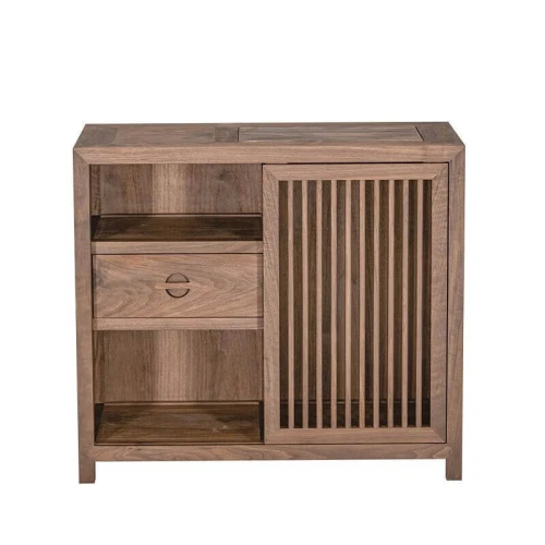 بوفيه Alhome Brown MDF: سحر ريفي ومساحة تخزين واسعة لغرفة الطعام الخاصة بك