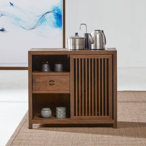 بوفيه Alhome Brown MDF: سحر ريفي ومساحة تخزين واسعة لغرفة الطعام الخاصة بك