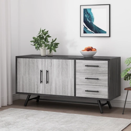 بوفيه Alhome رمادي MDF معاصر: ارفع مساحة معيشتك بتصميم عصري