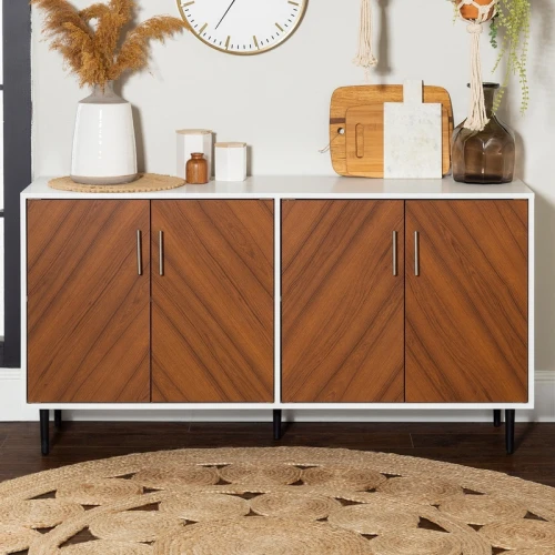 بوفيه Alhome Brown MDF: حل تخزين أنيق لمنزلك