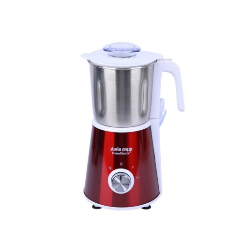 هوم ماستر مطحنة قهوة وبهارات ستانلس ستيل - 400 غرام - 450 واط - فضي وأحمر - HM-935