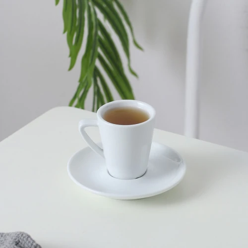 طقم فناجين سيراميك - 6 قطع - أبيض
