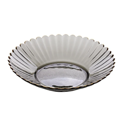 طبق زجاجي أنيق وعصري - 19.4x19.4x3.6 سم
