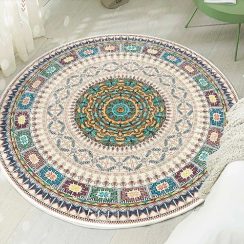 شاربدو سجادة كلاسيكية دائرية - 120x120 سم - متعددة الألوان