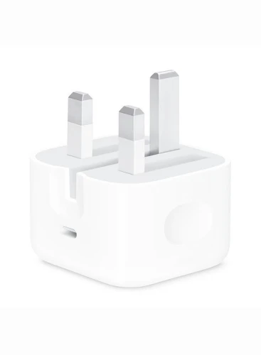 محول طاقة USB-C بقدرة 20 وات باللون الأبيض