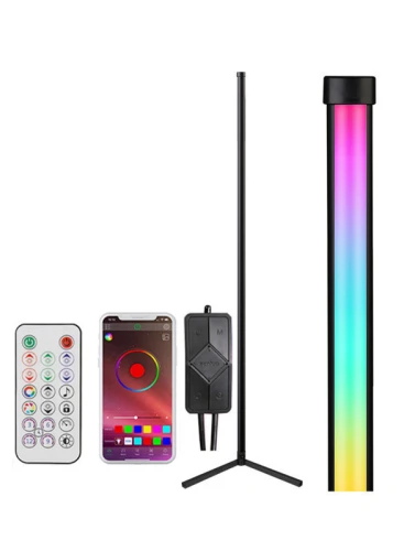 مصباح مكتب زاوية RGB, تطبيق بلوتوث وجهاز تحكم عن بعد لمزامنة الموسيقى LED أضواء خلفية حديثة لغرفة المعيشة/غرفة النوم 60 سم