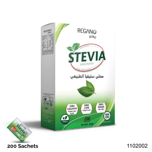 محلي ستيفيا طبيعي , 200 كيس , من ريغانو
