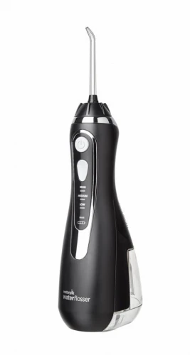 جهاز تنظيف الأسنان بالماء اللاسلكي من Waterpik, جهاز ري الفم المحمول القابل لإعادة الشحن للسفر والمنزل - مقبس كابل 3 سنون - Wp-562Me