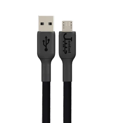 جيبل كابل جلد من USB-A الى مايكرو USB للشحن ونقل البيانات - أسود