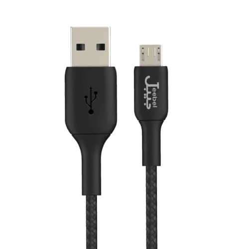 جيبل كابل قماش USB-A الى USB مايكرو للشحن ونقل البيانات - أسود
