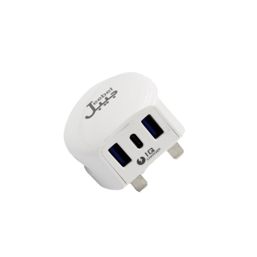 جيبل شاحن جداري بمنفذ PD ومنفذين USB - أبيض