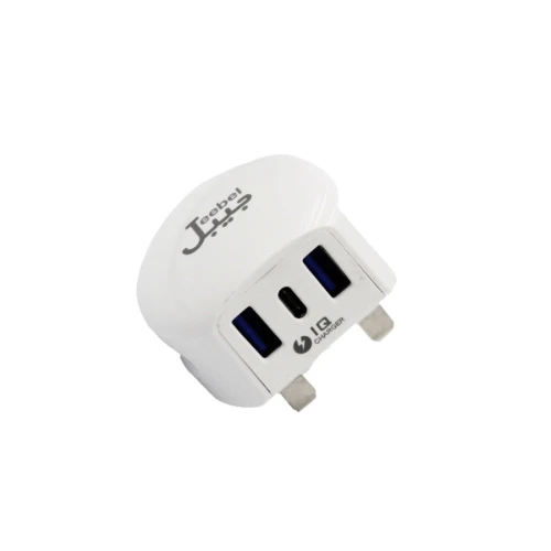 جيبل شاحن جداري بمنفذ PD ومنفذين USB - أبيض