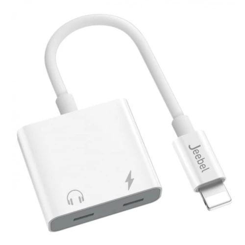 جبيل محول شحن وسماعة راس Type-C الى Type-C - أبيض