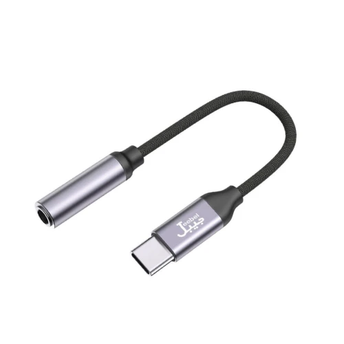 جبيل محول 3.5 مم من Type C إلى AUX - أسود وفضي