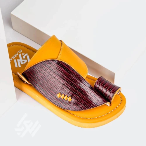 العراب حذاء شرقي وطني بخامات إيطالية للرجال - أصفر - 288094
