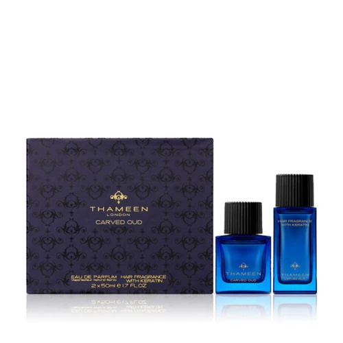 ثمين مجموعة هدايا كارفد عود (أو دو برفيوم 50 مل + معطر للشعر 50 مل)