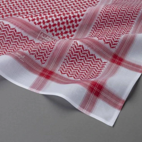 البسام البصمة 3 شماغ أنيق للرجال - أحمر وأبيض