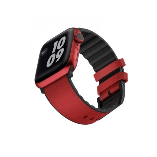 فيفا مدريد سوار جلدي لساعة أبل مقاس 44mm و 42mm - أحمر