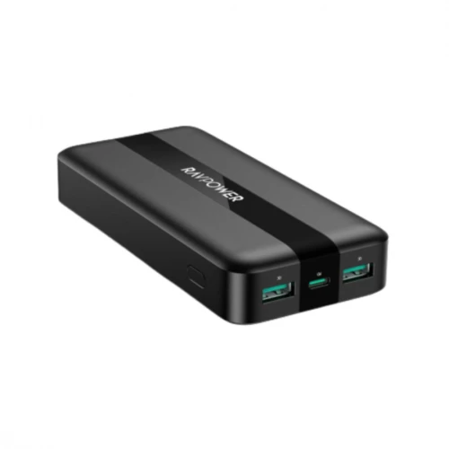 راف باور باور بانك USB و PD - ب3 منافذ - 20000 مللي أمبير - 20 واط - أسود