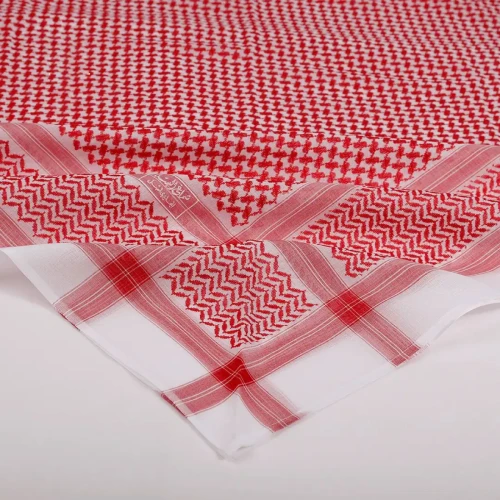 البسام شماغ البصمة 3 - أحمر وأبيض
