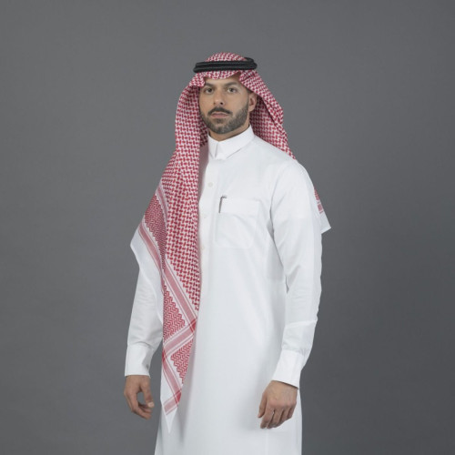 البسام شماغ البصمة كلاسيك لون خاص - أحمر وأبيض