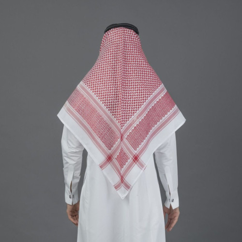 البسام شماغ البصمة كلاسيك لون خاص - أحمر وأبيض