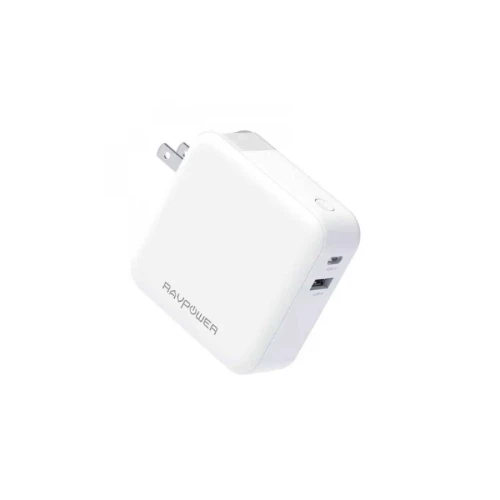 راف باور شاحن متنقل مع شاحن جداري بسعة 5000 مللى أمبير ومنفذ USB-C بتقنية PD - بقوة 18 واط
