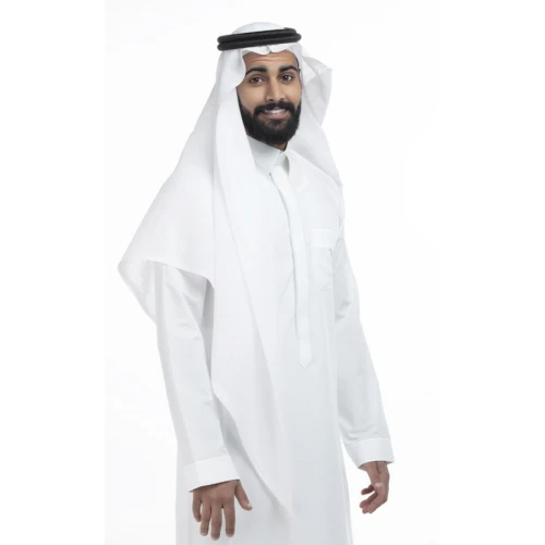 العطار غترة محمد سيراج العطار الاصلية الكلاسيكية من القطن - أبيض