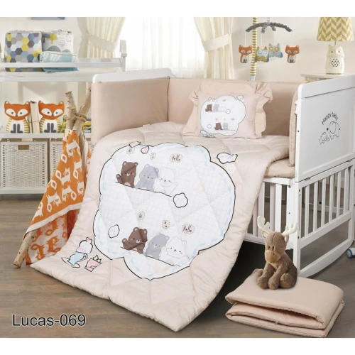 طقم لحاف أورز5 قطع أطفال بحواجز Lucas-069
