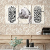 لوحة جدارية فنية لتزين الحائط بتصميم إسلامي، ثلاث قطع ،مقاس 120X60سم - جملة