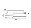 أريكة Alhome أنيقة على شكل حرف L مخملية باللون الأزرق الداكن، مقاس 240x150x45x85 سم، خشب سويدي