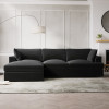 أريكة Alhome كتان رمادي معاصر على شكل حرف L، 90x250x170x45 سم، خشب سويدي