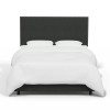 Alhome Midnight Beauty: سرير مفرد من الخشب السويدي مع قماش الكتان، اللون أسود، الأبعاد 120x200x140