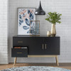 بوفيه Alhome Modern Black MDF: تخزين أنيق لمساحة المعيشة الخاصة بك