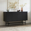 بوفيه Alhome Modern Black MDF: تخزين أنيق لمنزل معاصر