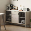 بوفيه Alhome Beige MDF: أناقة خالدة وتخزين عملي لمساحة تناول الطعام الخاصة بك