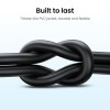 يوجرين سلك شاحن من USB إلى USB-C مضفر بطول 3 م - أسود