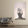 لوحة حائط قماشية رسمة فتاة و عصافير - 120x80 سم