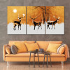 لوحة حائط ثلاث غزلان ثلاث ثطع - خشب ام دي اف - 120x60 سم - PH 330