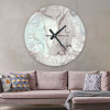 ساعة حائط دائرية بتصميم رخامي - 50x50 سم - أبيض ورمادي - hs-cnc-16