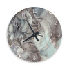 ساعة حائط دائرية بتصميم رخامي - 50x50 سم - رمادي - hs-cnc-18