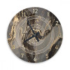 ساعة حائط دائرية بتصميم رخامي - 50x50 سم - أسود وذهبي - hs-cnc-48