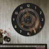 ساعة حائط دائرية بتصميم رخامي - 50x50 سم - أسود - hs-cnc-53