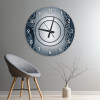 ساعة حائط دائرية بتصميم رخامي - 50x50 سم - أزرق داكن - hs-cnc-55