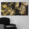 لوحة حائط أوراق نباتات ذهبية - خشب ام دي اف - 120x60 سم - PH 65
