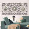 لوحة جدارية مزخرفة بتصميم وكتابة إسلامية - 3 قطع - 120x60 سم