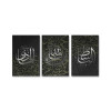 لوحة جدارية راقية مع كتابة إسلامية - 3 قطع - 120x60 سم