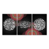لوحة جدارية مع كتابة إسلامية ومانديلا - 3 قطع - 120x60 سم
