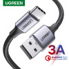 يوجرين سلك شاحن من USB إلى USB-C مضفر بطول 2 م - أسود